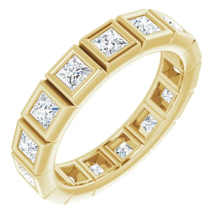 women’s adjustable gemstone rings-14K Yellow 1 3/8 CTW Natural Diamond Eternity Band Size 6