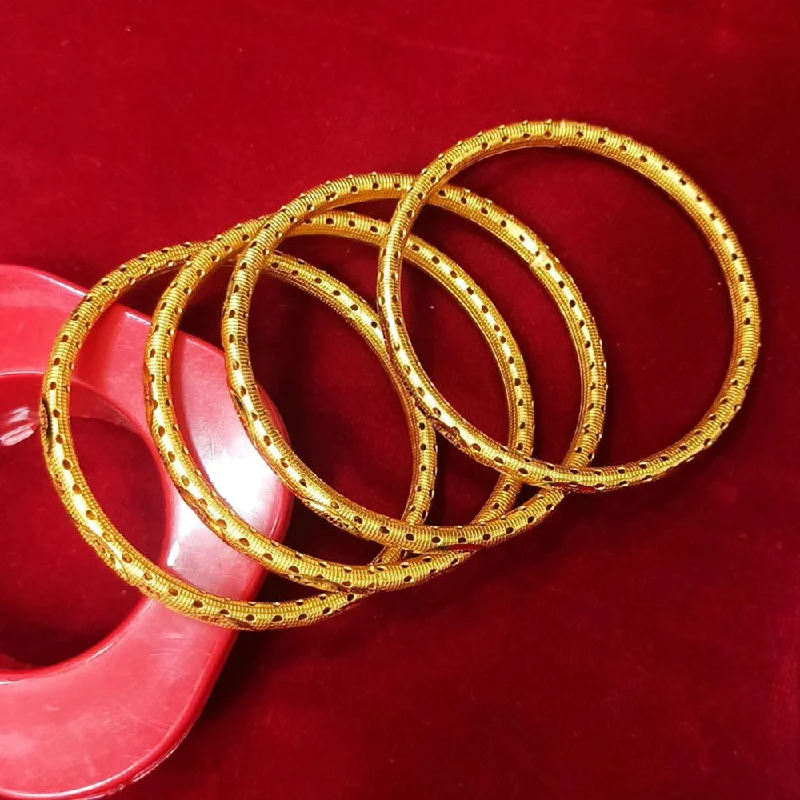 women’s birthstone bangle bracelets-Manisha Jewellery Gold Plated Bangle Set