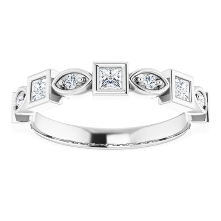 women’s vintage silver rings-Platinum 3/8 CTW Natural Diamond Anniversary Band