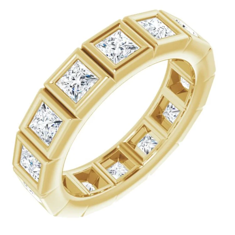 elegant solitaire rings-14K Yellow 2 CTW Natural Diamond Eternity Band Size 6