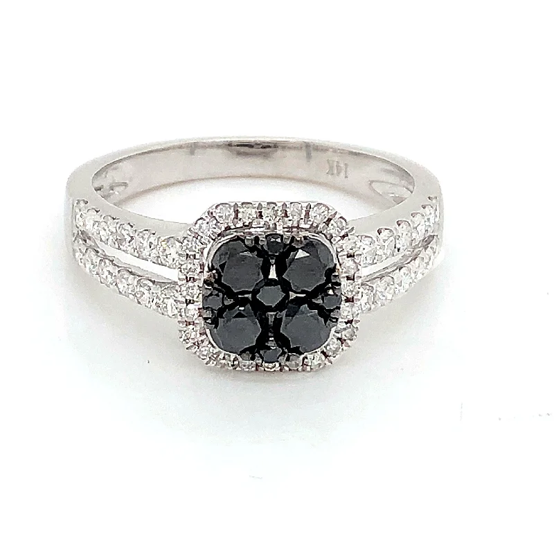 solitaire diamond engagement rings for women-Black Diamond Ring