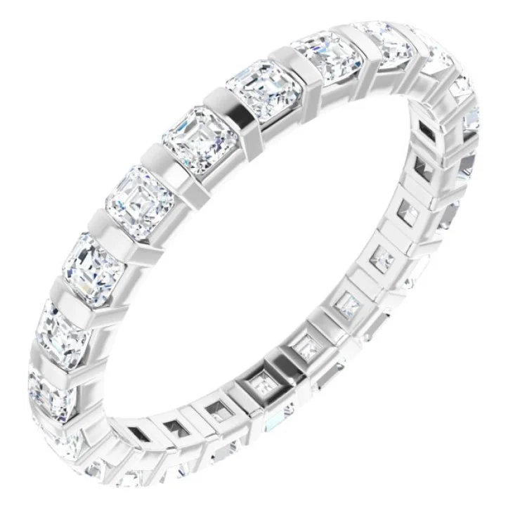 large rings for women-Platinum 1 1/8 CTW Natural Diamond Eternity Band Size 5