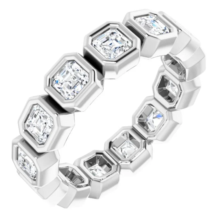 silver gemstone rings for women-14K White 2 CTW Natural Diamond Eternity Band Size 6