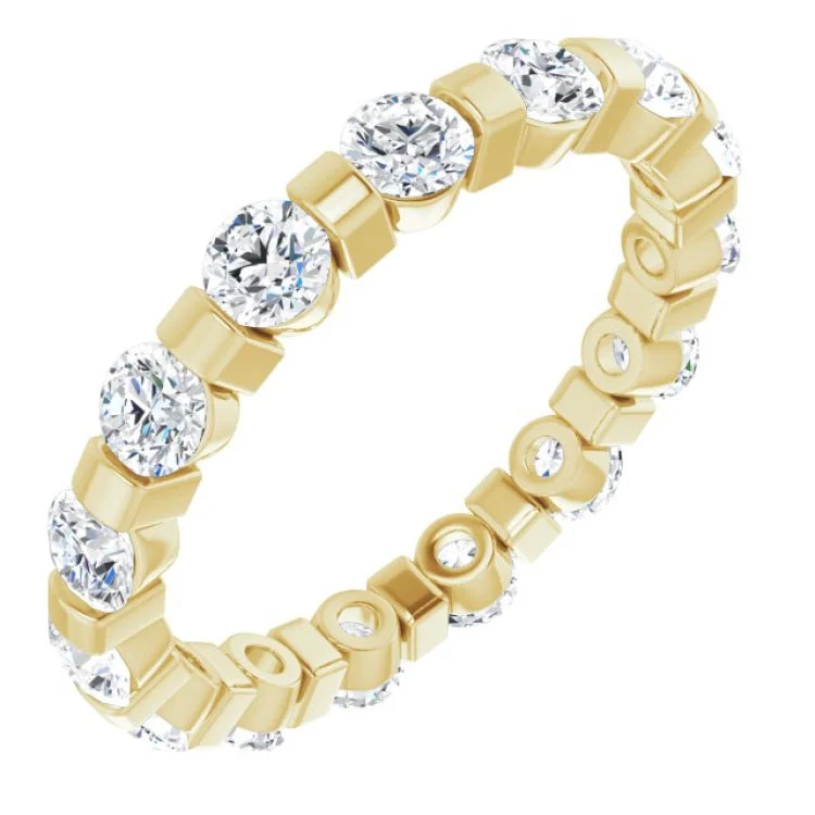 classic gold rings for women-14K Yellow 1 1/2 CTW Natural Diamond Eternity Band Size 6