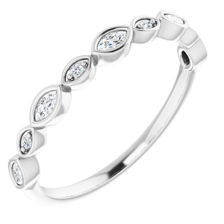 women’s opal rings-Platinum 1/6 CTW Natural Diamond Anniversary Band