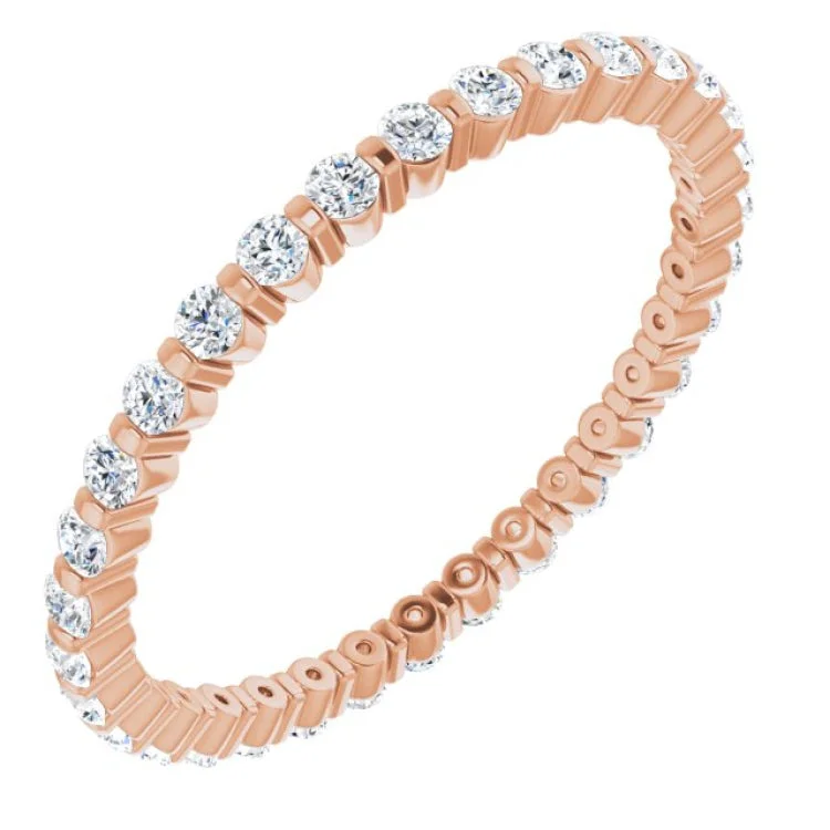 women’s gemstone eternity rings-14K Rose 1/2 CTW Natural Diamond Eternity Band Size 6