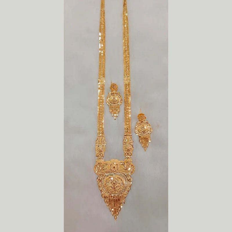 dainty necklaces for women-Sunrise Gold  Forming  Long Necklace Set