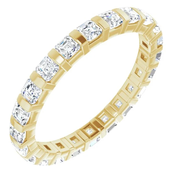 women’s square rings-14K Yellow 1 1/8 CTW Natural Diamond Eternity Band Size 5