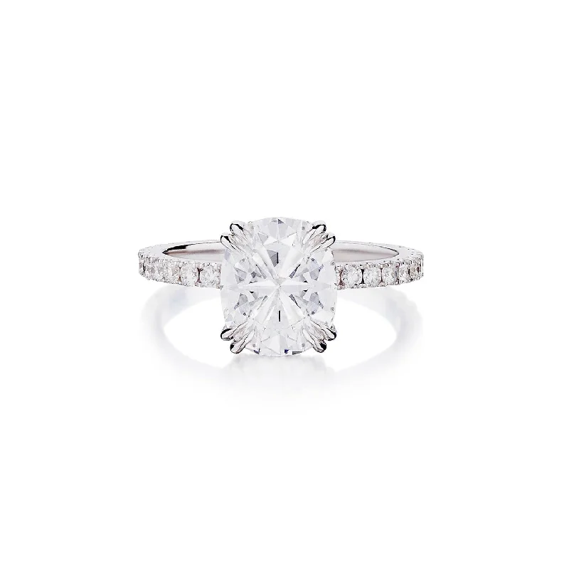 oval-shaped engagement rings for women-CUSHION CUT DIAMOND RING