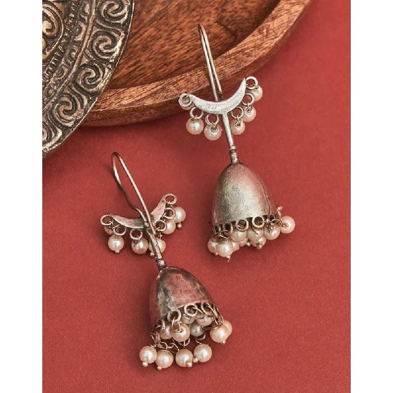 women’s luxury gold earrings-Akruti Collection Oxidised Plated Jhumki Earrings