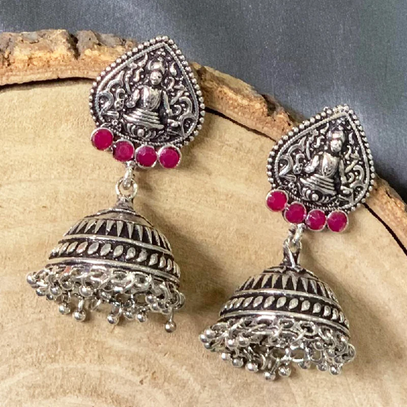 women’s crystal earrings-Deep Enterprises Oxidised Plated Jhumki Earrings (Assorted Colors)