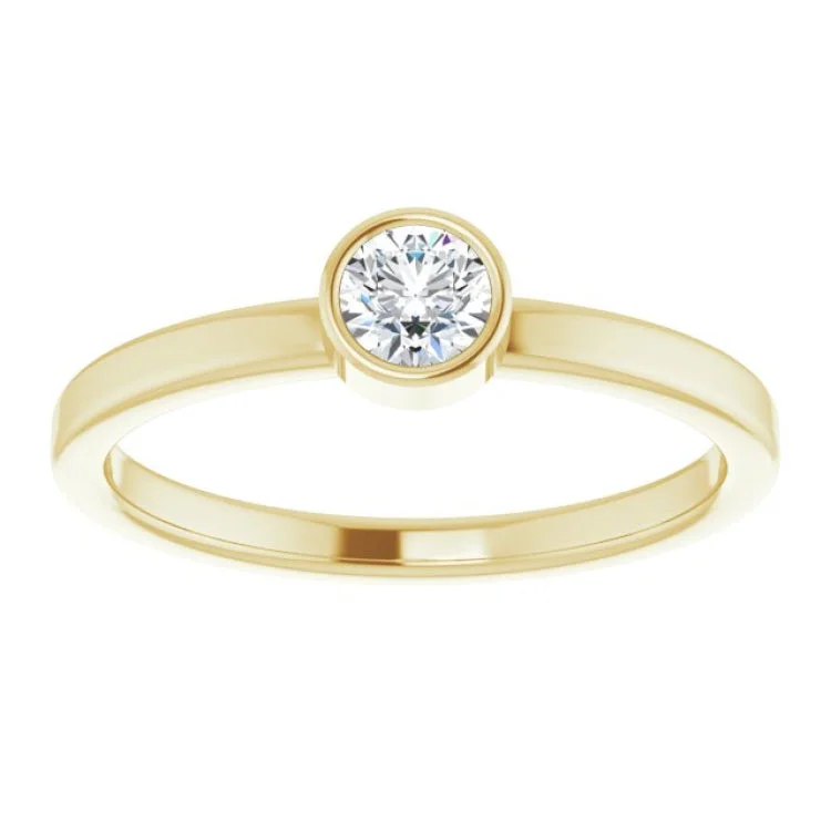 women’s cushion-cut engagement rings-14K Yellow 1/4 CT Natural Diamond Ring