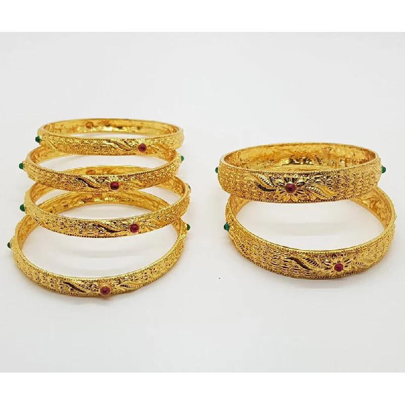 large bangles for women-Raiyaraj Gold Plated Pack Of 3 Bangle Set