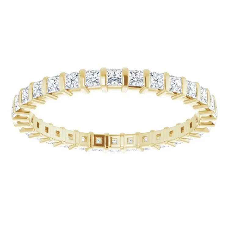 stackable rings for women-14K Yellow 3/4 CTW Natural Diamond Eternity Band Size 6