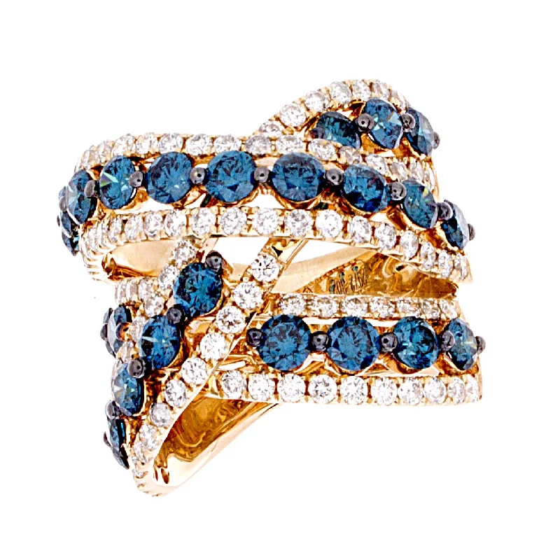 sapphire engagement rings for women-Blue Diamond Ring