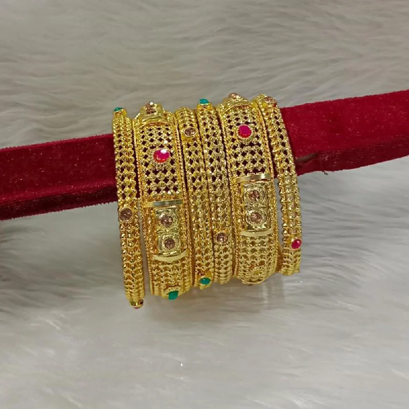 women’s adjustable bracelets with charms-Pooja Bangles Gold Plated Bangle Set