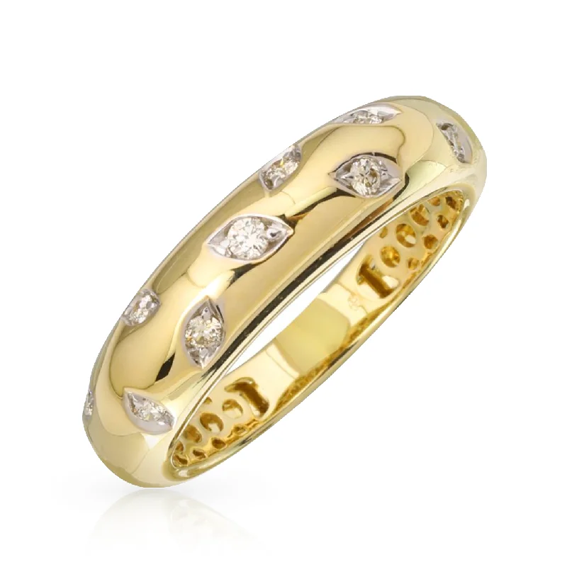 women’s white gold engagement rings-Bold Gold Diamond Ring