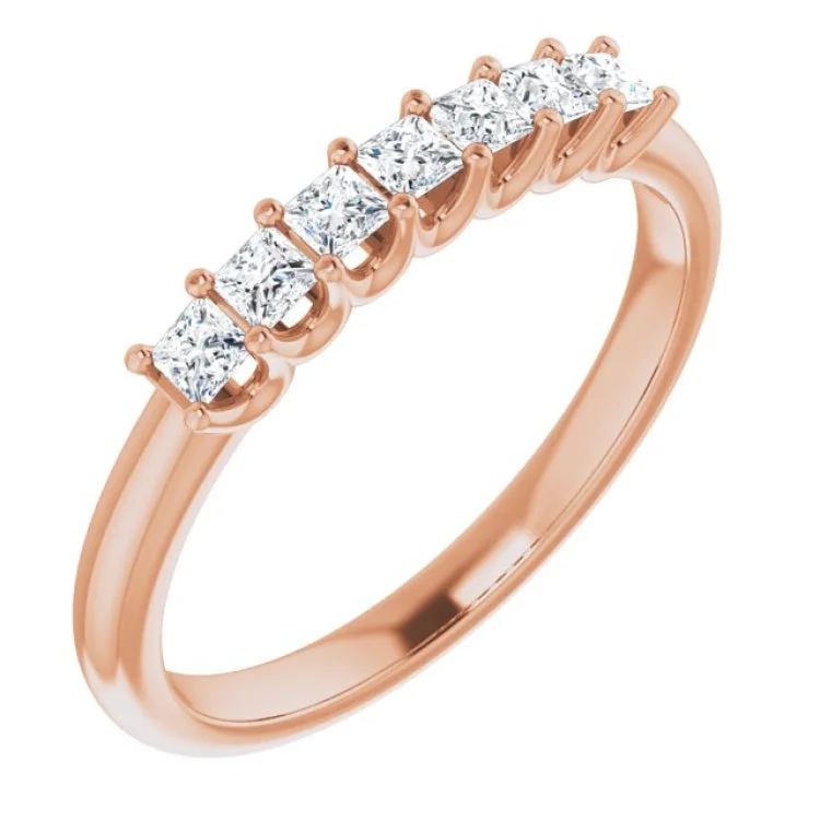 birthstone rings for women-14K Rose 1/3 CTW Natural Diamond Anniversary Band