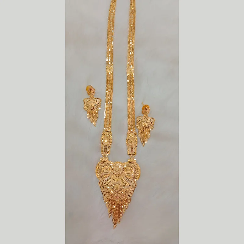 layered necklaces for women-Sunrise Gold  Forming  Long Necklace Set