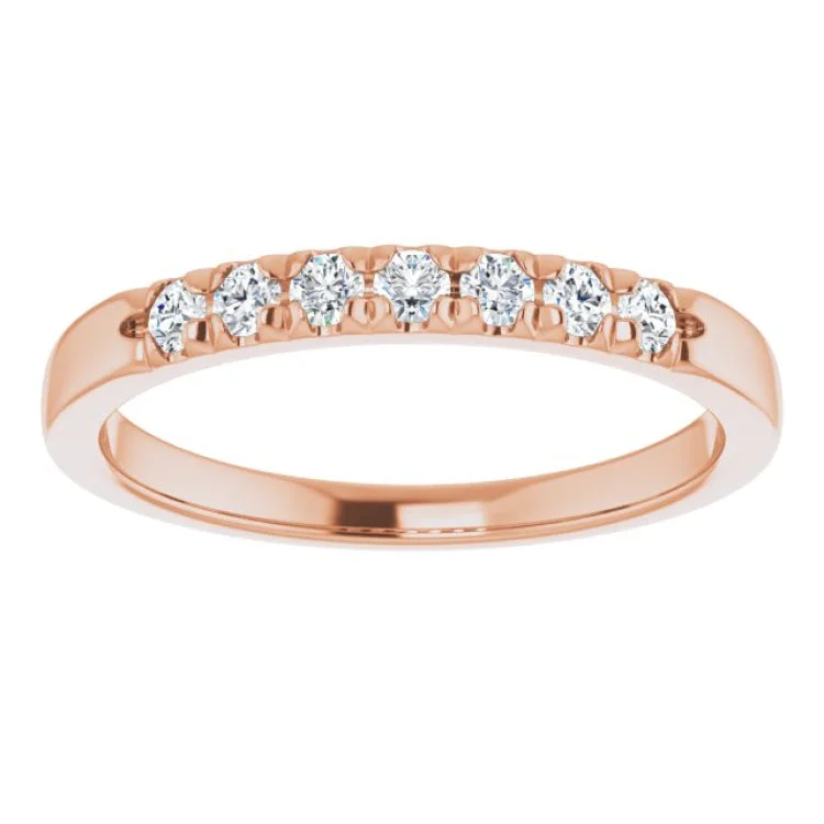 women’s adjustable gemstone rings-14K Rose 1/5 CTW Natural Diamond Anniversary Band