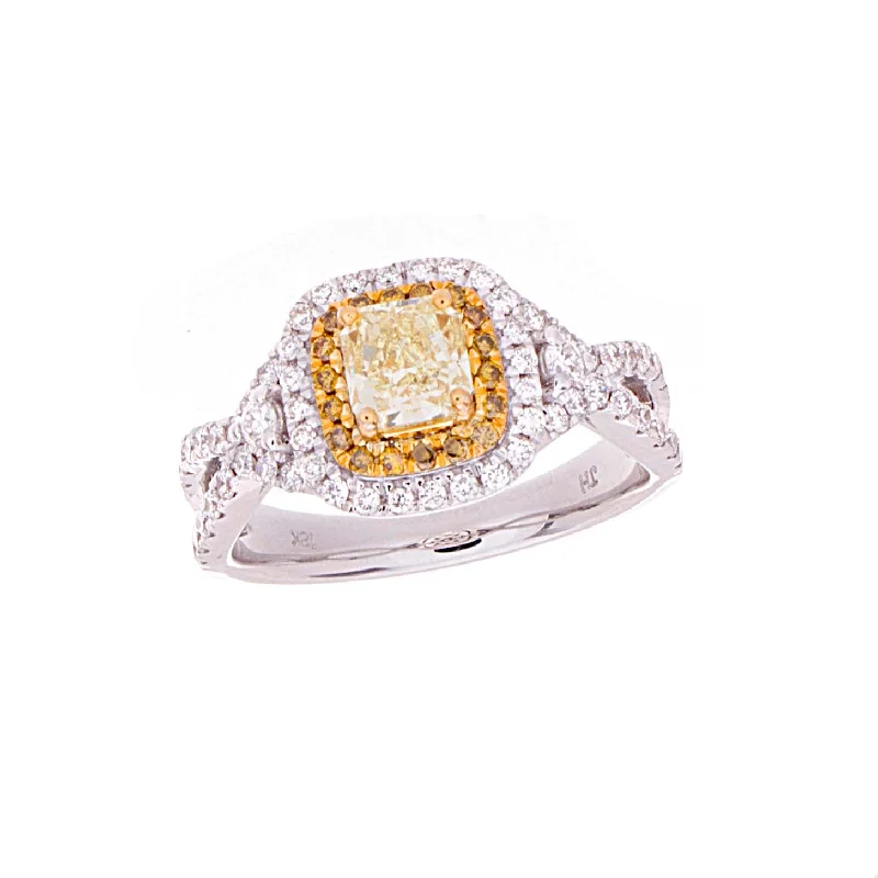 affordable diamond engagement rings-Fancy Yellow Diamond Ring