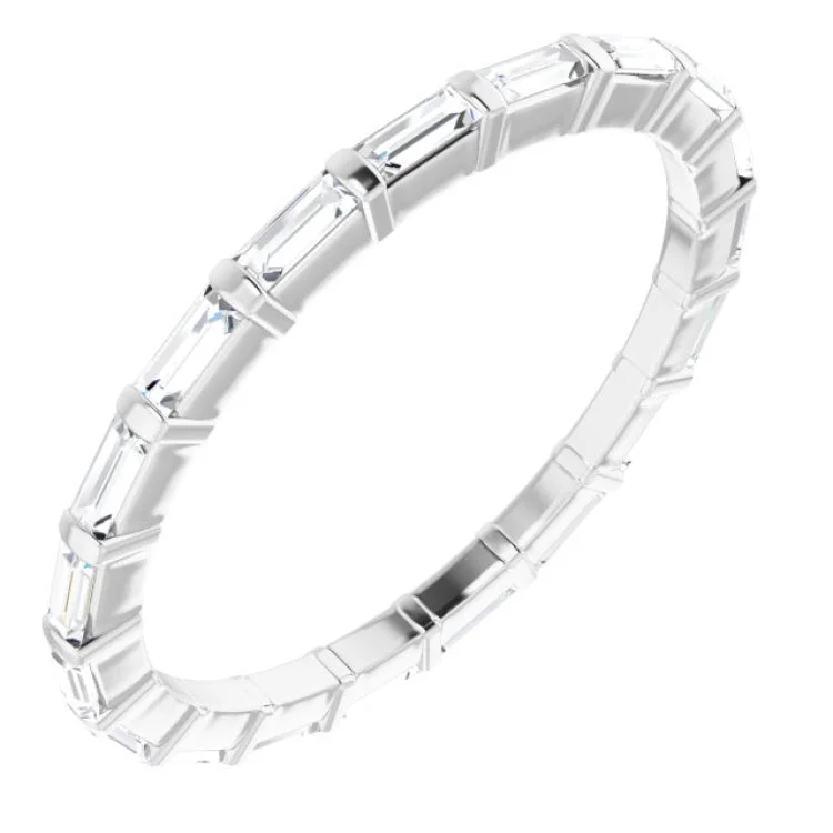 women’s eternity rings-14K White 3/8 CTW Natural Diamond Eternity Band Size 7