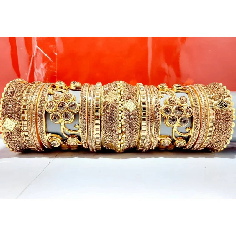 unique gold bracelets for women-Martina Jewels Austrian Stone Bangles Set