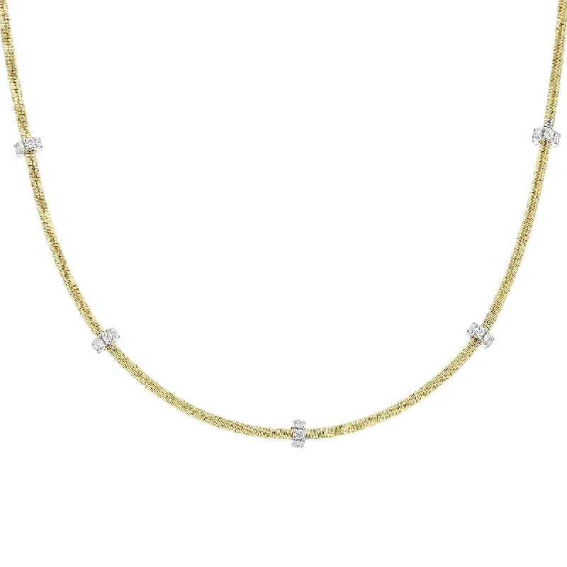 sterling silver necklaces for women-Necklace with Yellow and White Gold with Diamonds