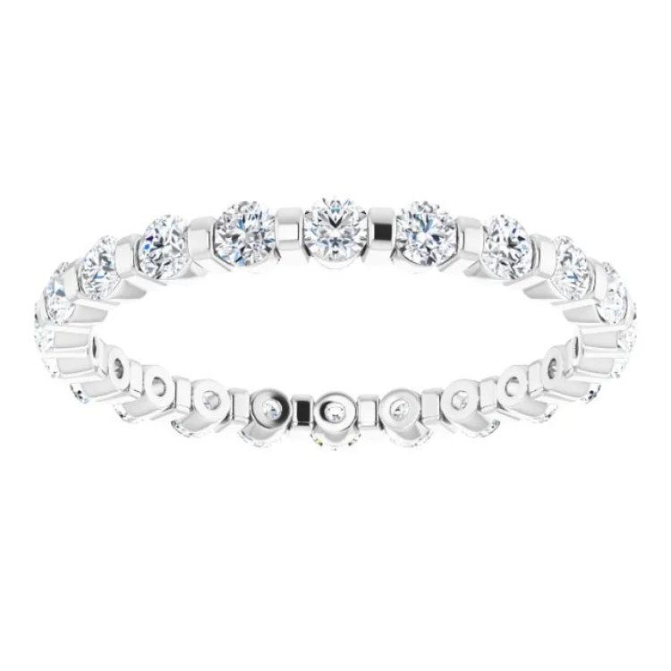 trendy rings for women-Platinum 5/8 CTW Natural Diamond Eternity Band Size 5