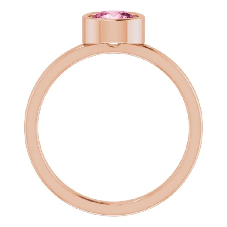 women’s multi-layer rings-14K Rose 6 mm Natural Pink Tourmaline Ring