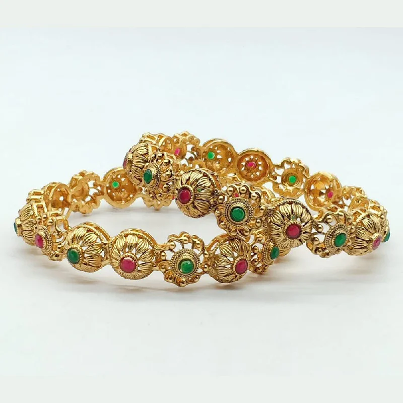 women’s turquoise bracelets-Manisha Jewellery Gold Plated Bangles Set