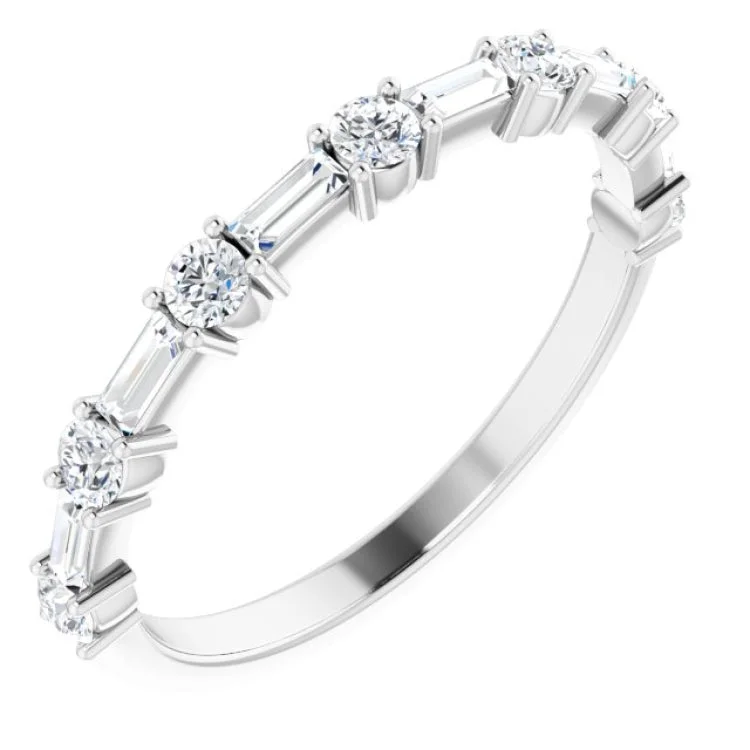 women’s wedding rings-14K White 1/2 CTW Natural Diamond Anniversary Band