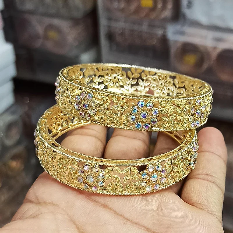 simple bangles for women-Manisha Jewellery Gold Plated Bangle Set