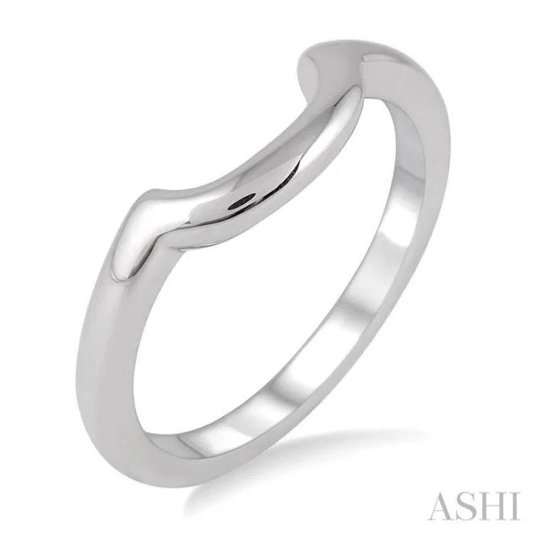 women’s fashion statement rings-Shadow Band in 14K White Gold