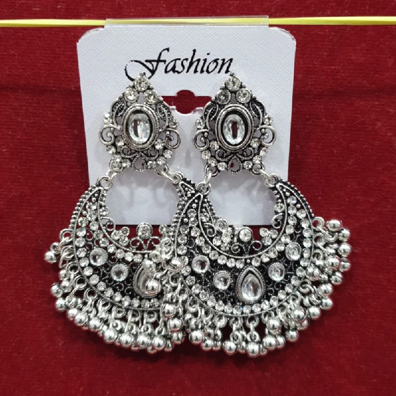 zirconia earrings for women-Sofine Oxidised Plated Dangler Earrings