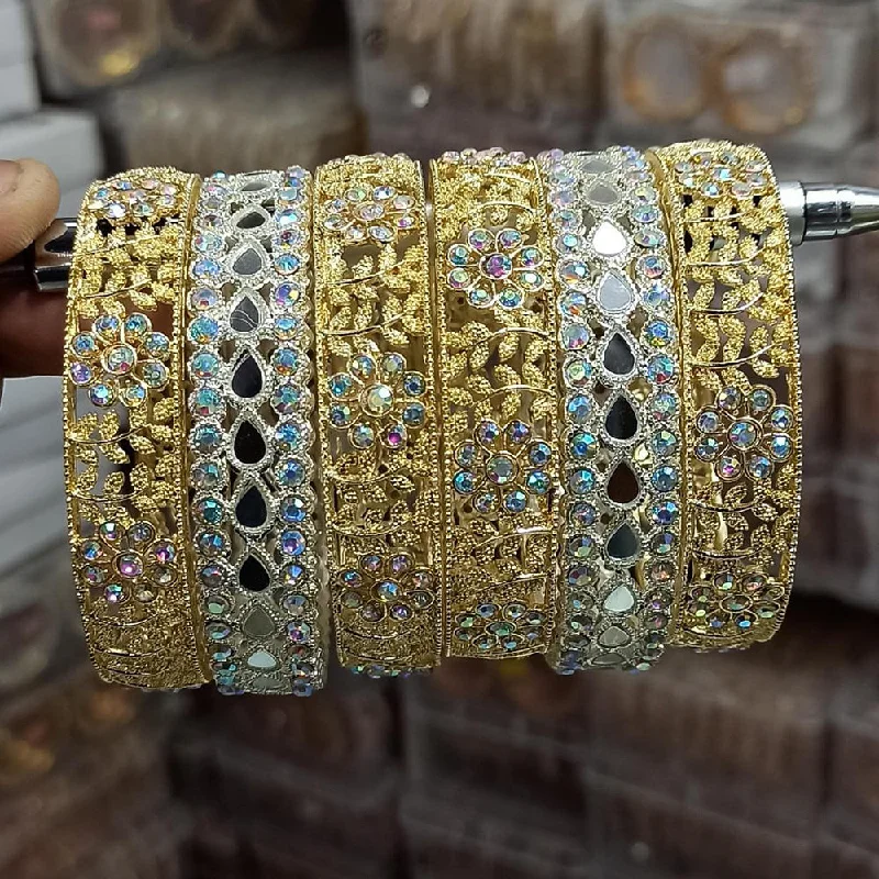 women’s crystal bangles-Manisha Jewellery Gold Plated Bangle Set