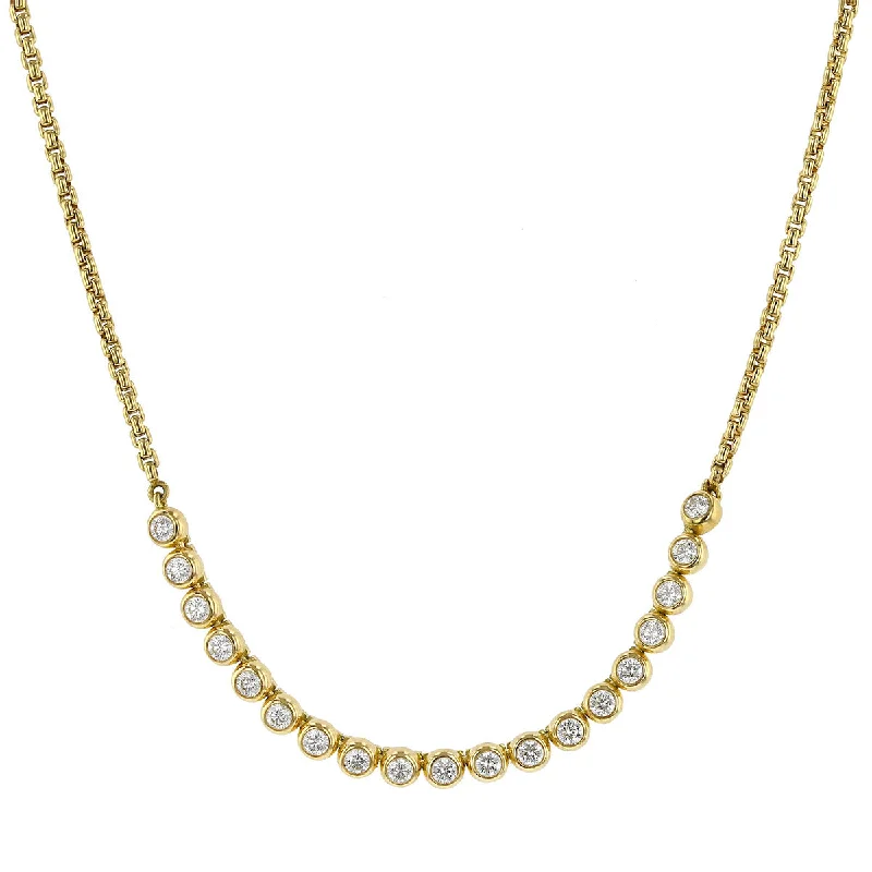 women’s birthstone charm necklaces-Moonlight 18K Gold Diamond Necklace