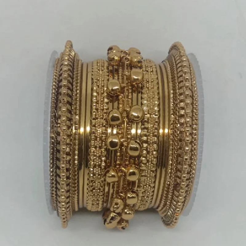 women’s diamond bangles-Shree Asha Bangles Gold Plated Bangles Set - P.CH.109