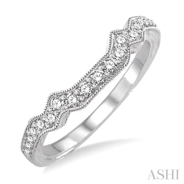 women’s cuff rings-1/3 Ctw Diamond Matching Wedding Band in 14K White Gold