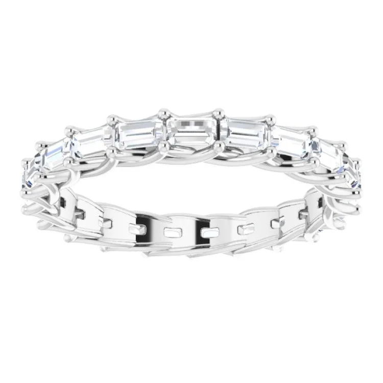 women’s sapphire rings-Platinum 9/10 CTW Natural Diamond Eternity Band Size 7