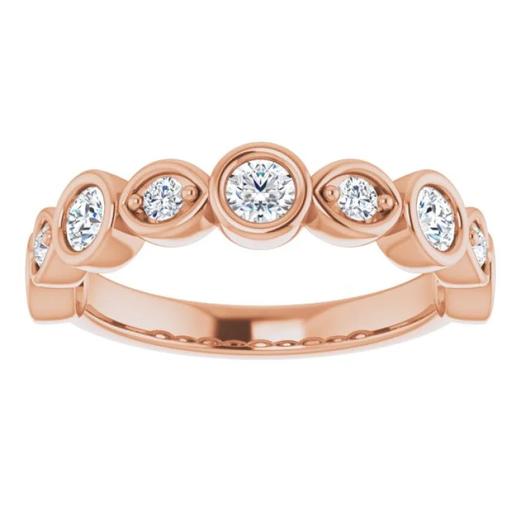 women’s adjustable gemstone rings-14K Rose 5/8 CTW Natural Diamond Anniversary Band