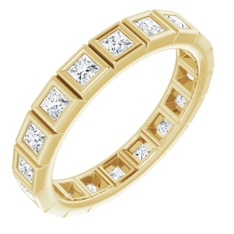 women’s wedding ring sets-14K Yellow 1 1/5 CTW Natural Diamond Eternity Band Size 7