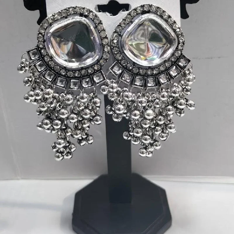 女士Earrings 长尾词Manisha Jewellery Oxidised Plated Crystal Stone Dangler Earrings