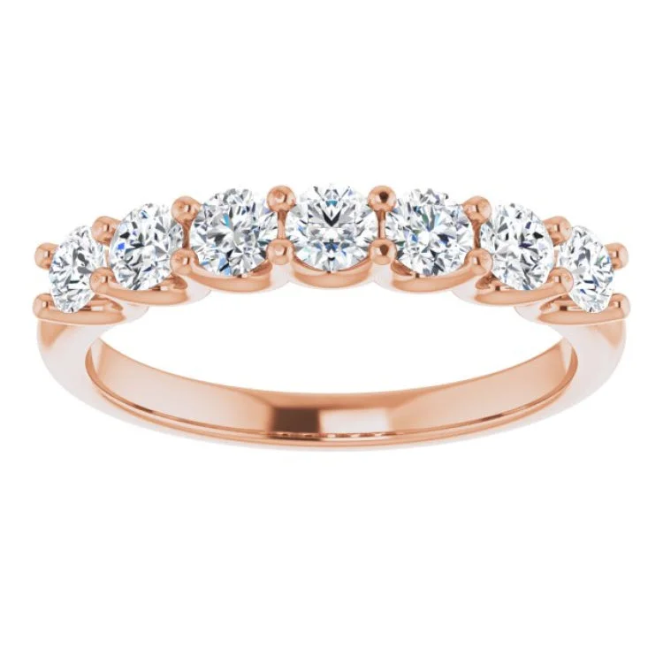 simple rings for women-14K Rose 5/8 CTW Natural Diamond Anniversary Band