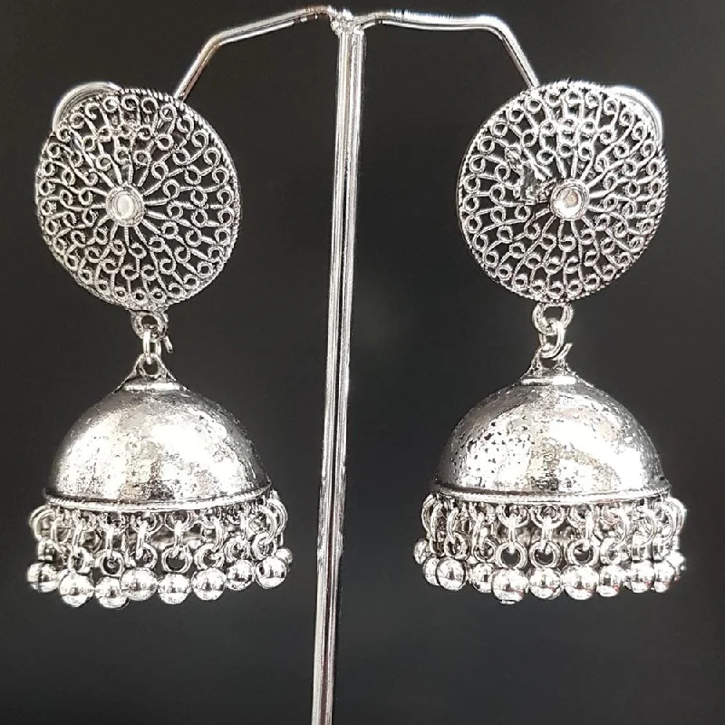 women’s luxury pearl earrings-Shreeji Oxidised Plated Jhumki Earrings