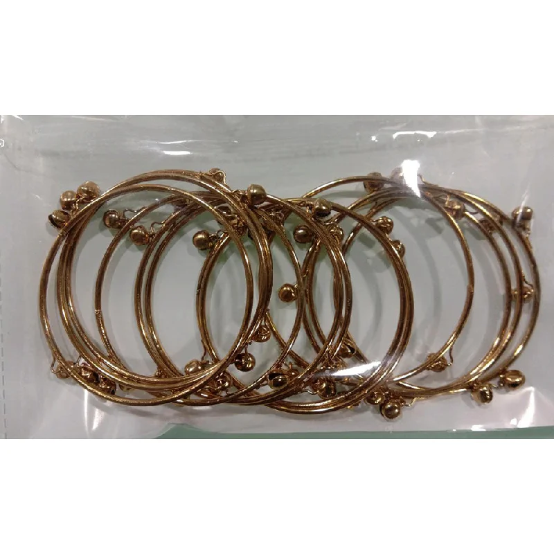 women’s birthstone bangle bracelets-Shree Asha Bangles Gold Plated 12 Piece Per Bangles Set