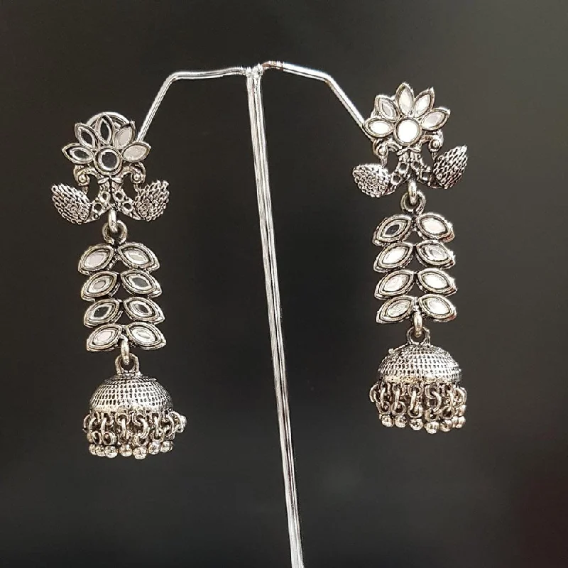 women’s clip-on hoop earrings-Shreeji Oxidised Plated Jhumki Earrings