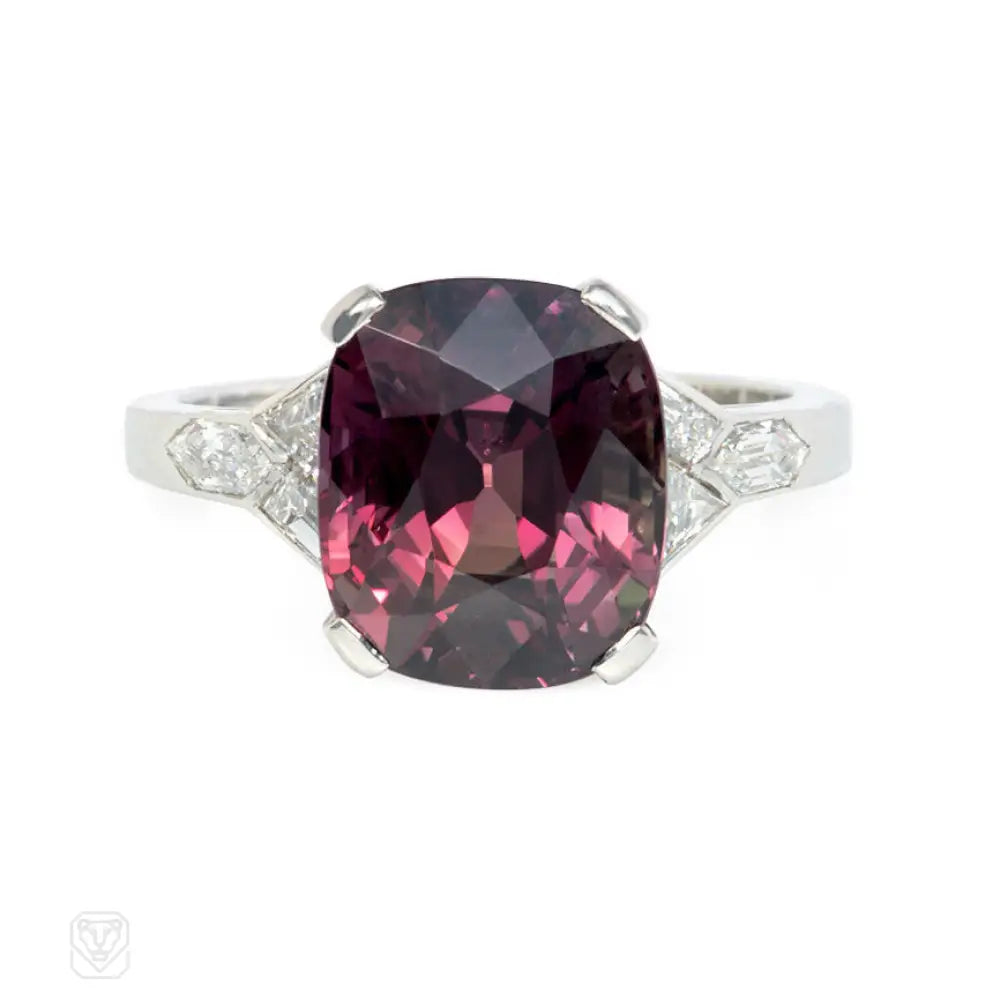 women’s engagement rings with sapphires-J.E.Caldwell Art Deco alexandrite and diamond ring