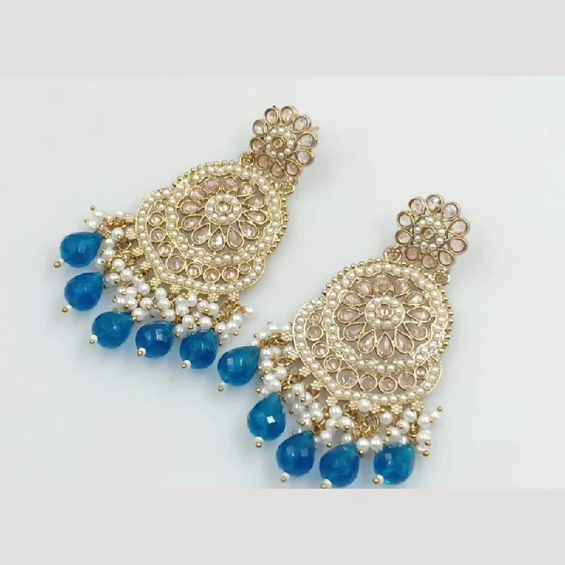 women’s statement earrings-Manisha Jewellery Gold Plated Crystal Stone And Pearls Dangler Earrings