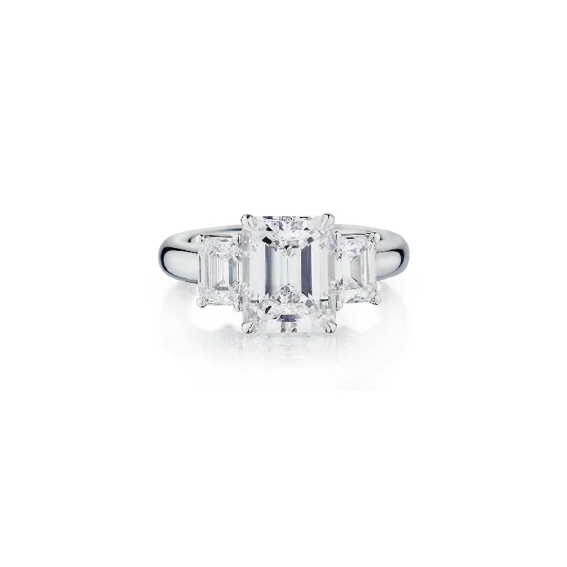 women’s designer engagement rings-Emerald Cut Diamond Ring